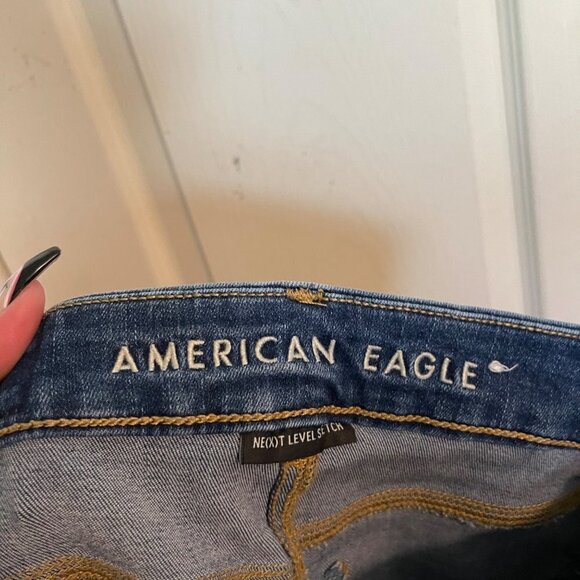 American Eagle Womens Dark Wash Curvy Hi-Rise Jegging Skinny Jeans Size 00 Short - Picture 11 of 16